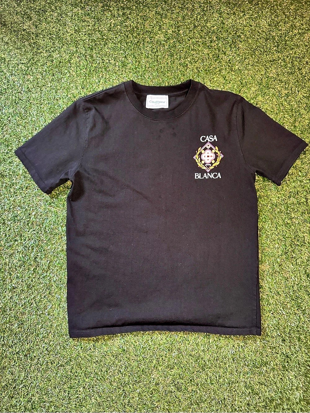 Casablanca Championship Diamond Logo T-Shirt Graphic Tee Black Large